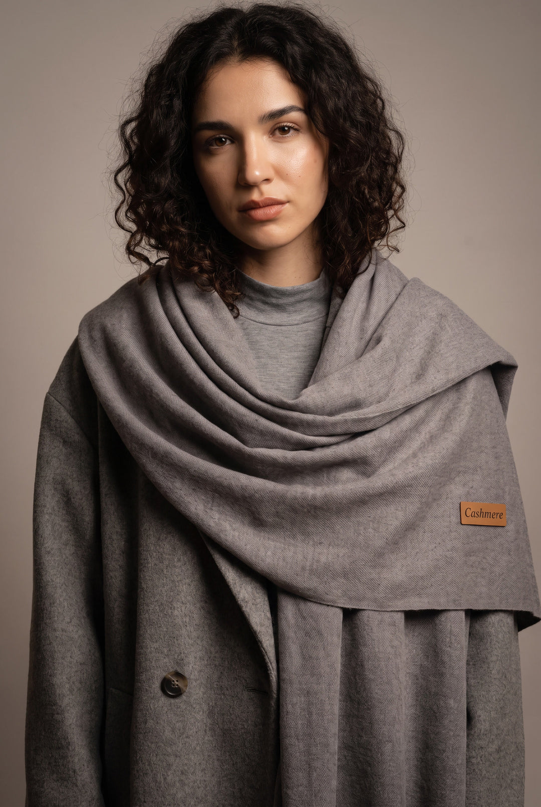 Woolen Cashmere Shawl-Grey