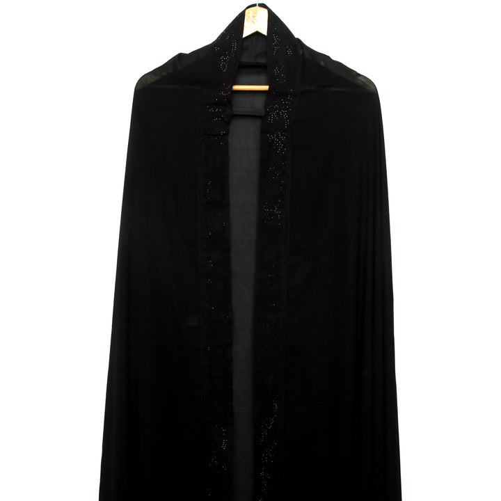 Black Stone Bow Flower - Irani Chadar
