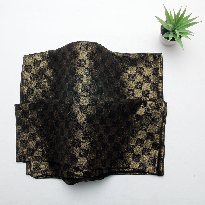 Chiffon Check Foil Black