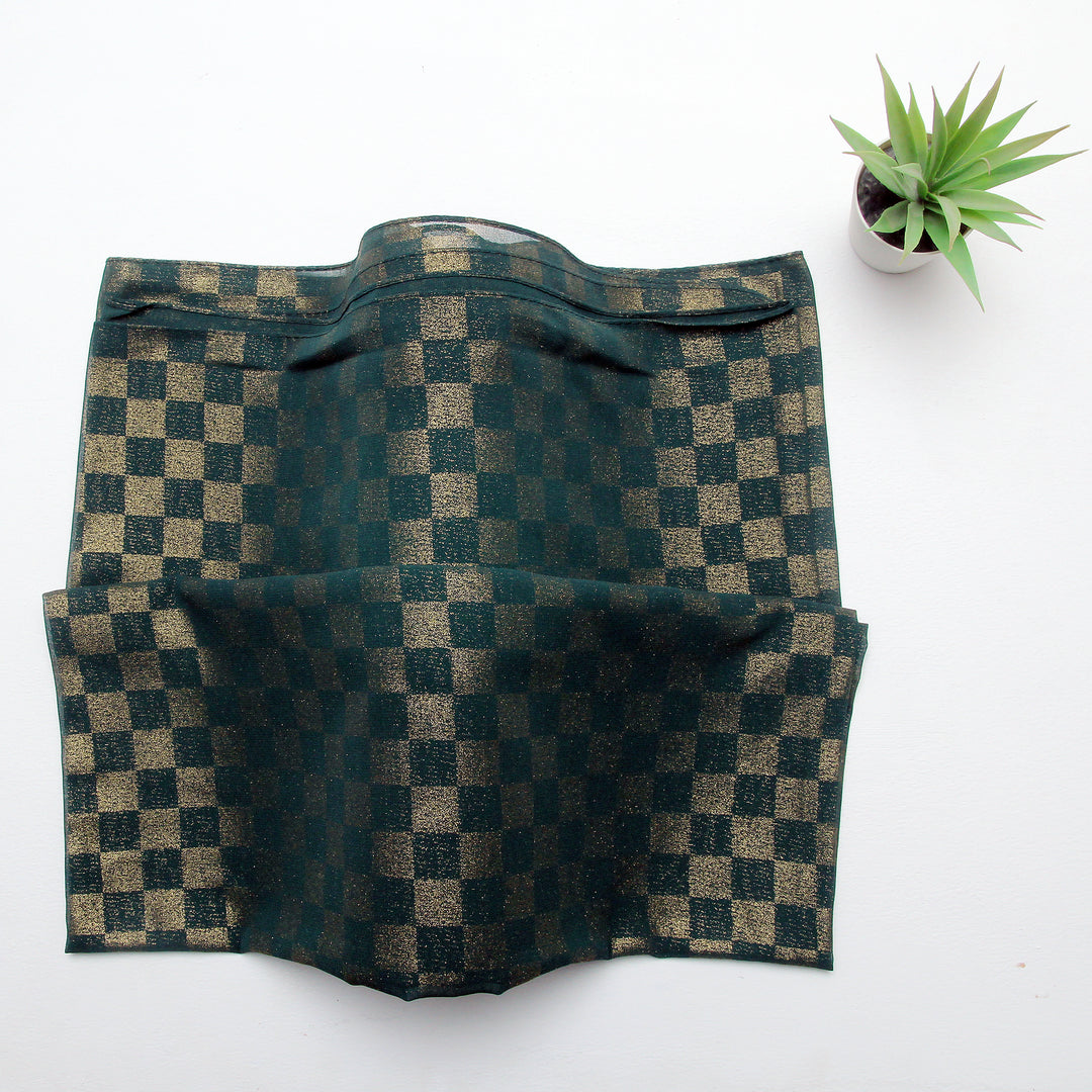 Chiffon Check Foil-Green
