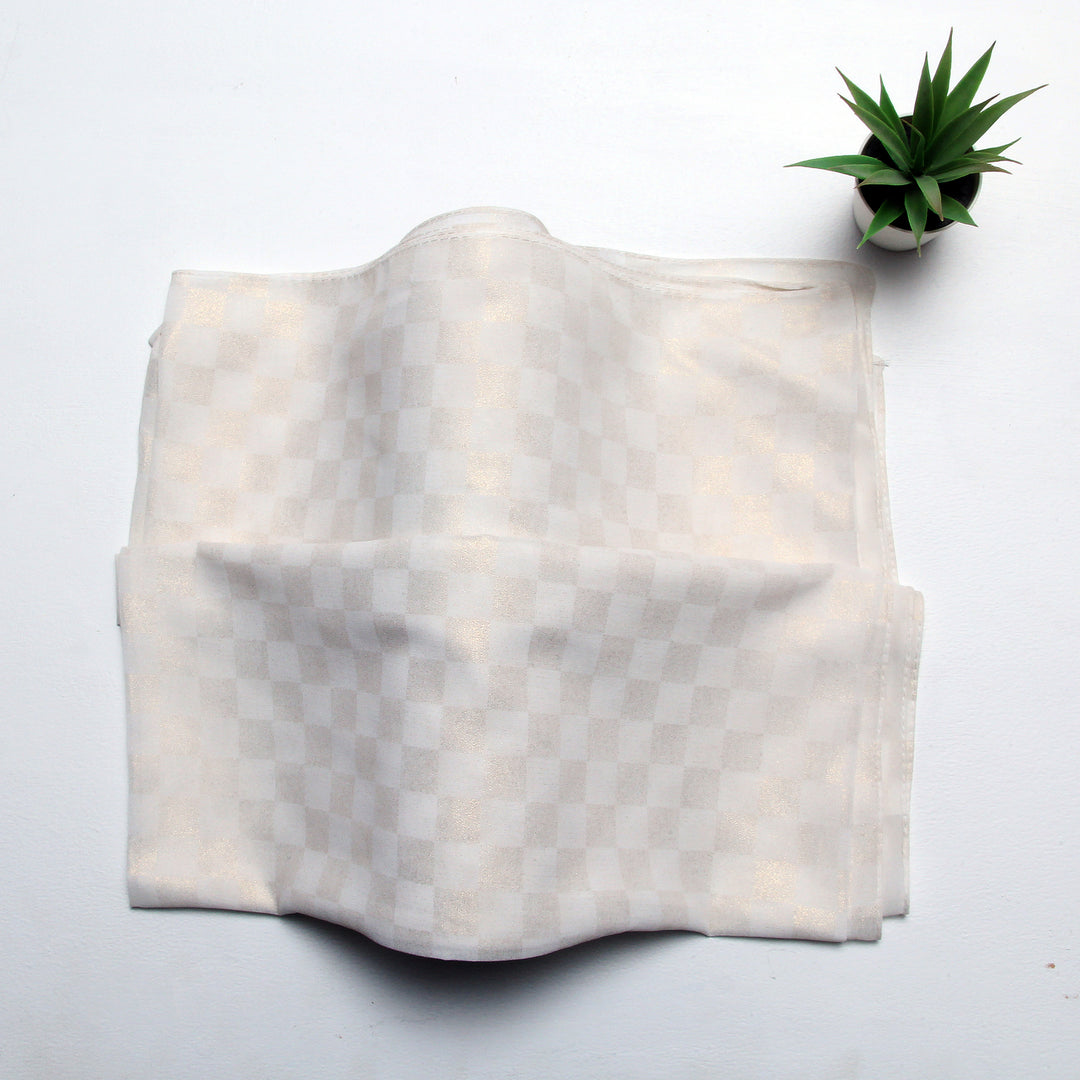 Chiffon Check Foil-White