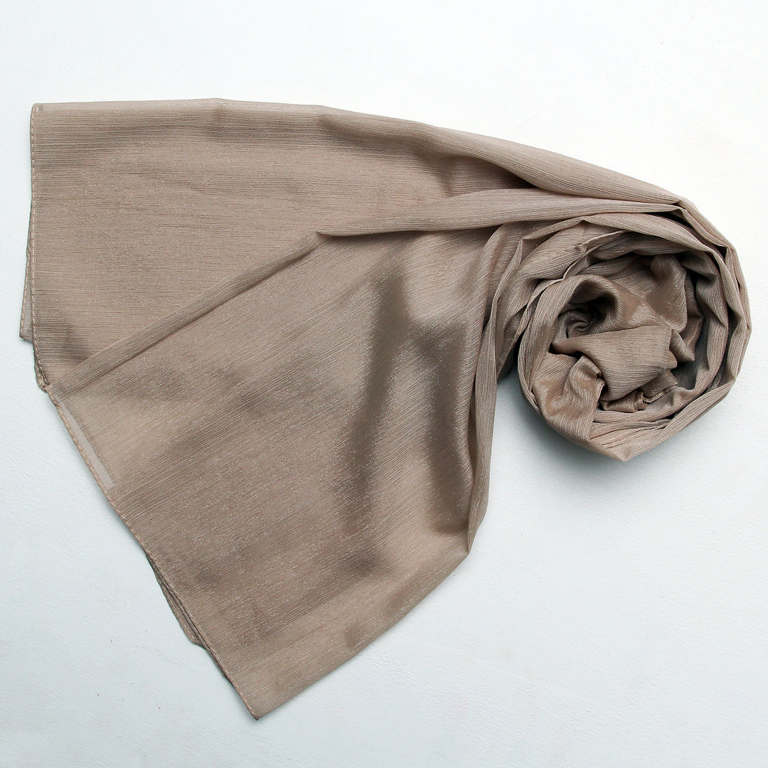 Metallic Chiffon-Light Brown
