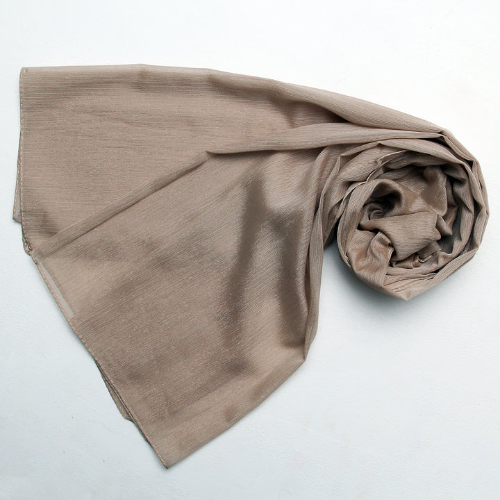 Metallic Chiffon-Light Brown