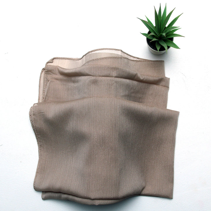 Metallic Chiffon-Light Brown