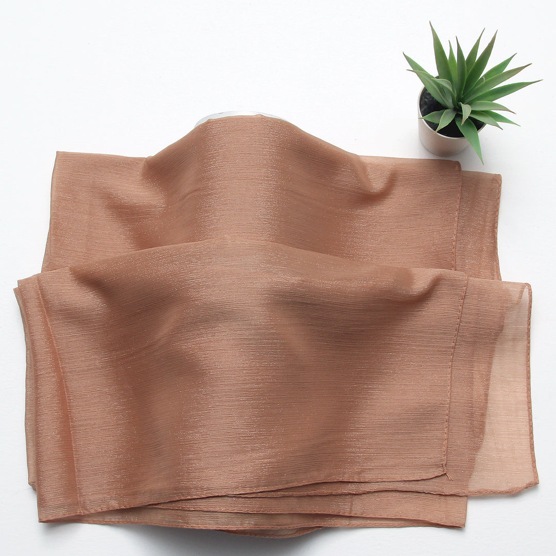 Metallic Chiffon-Fawn