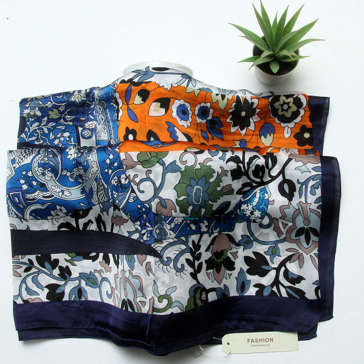 Silk Branded-Navy Blue-Orange