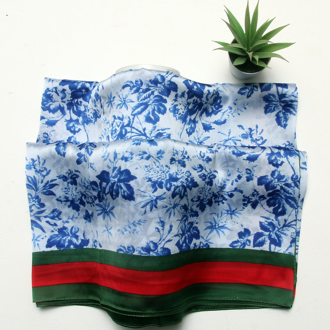 Silk Branded-White-Blue