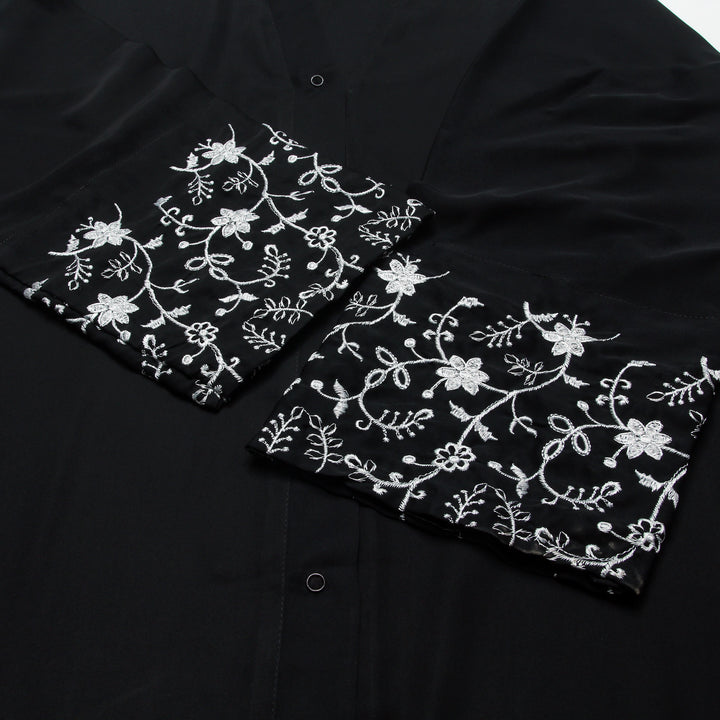 Black Sleeves Embroidery Abaya | The Classic Edits