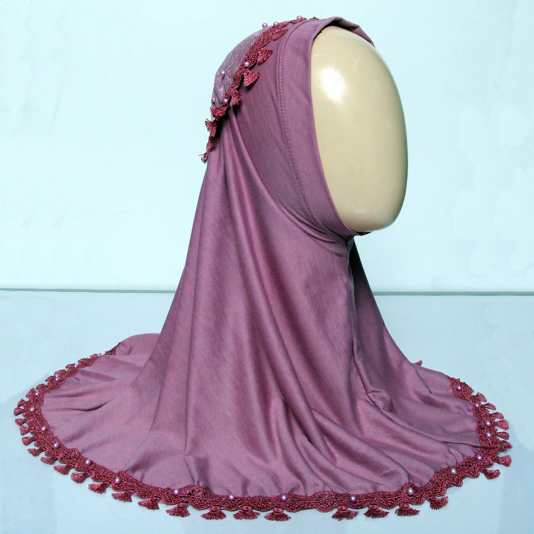 Kids Makhna Lace Hijab - Light Purple