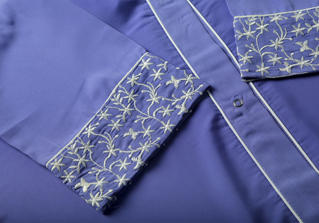 Ferozi Sleeves Embroidery Kids Abaya