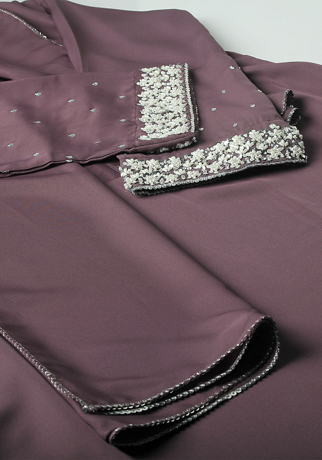 Mauve Handwork Kids Abaya