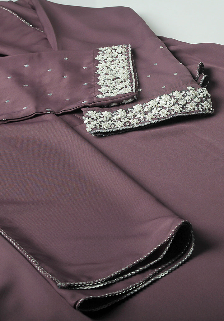 Mauve Handwork Kids Abaya