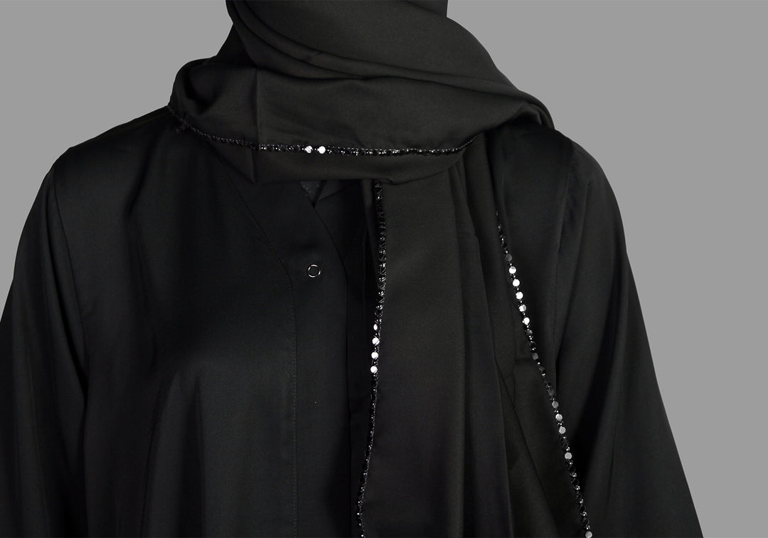 Black Net Sleeve Style Abaya