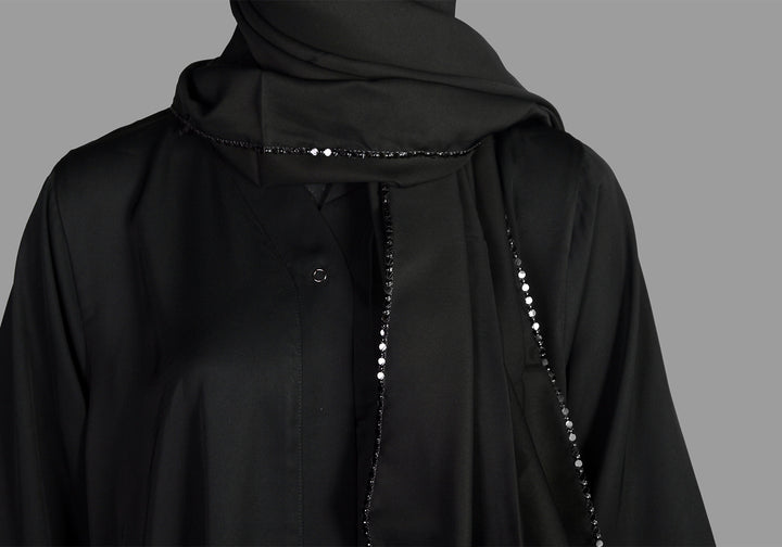 Black Net Sleeve Style Abaya