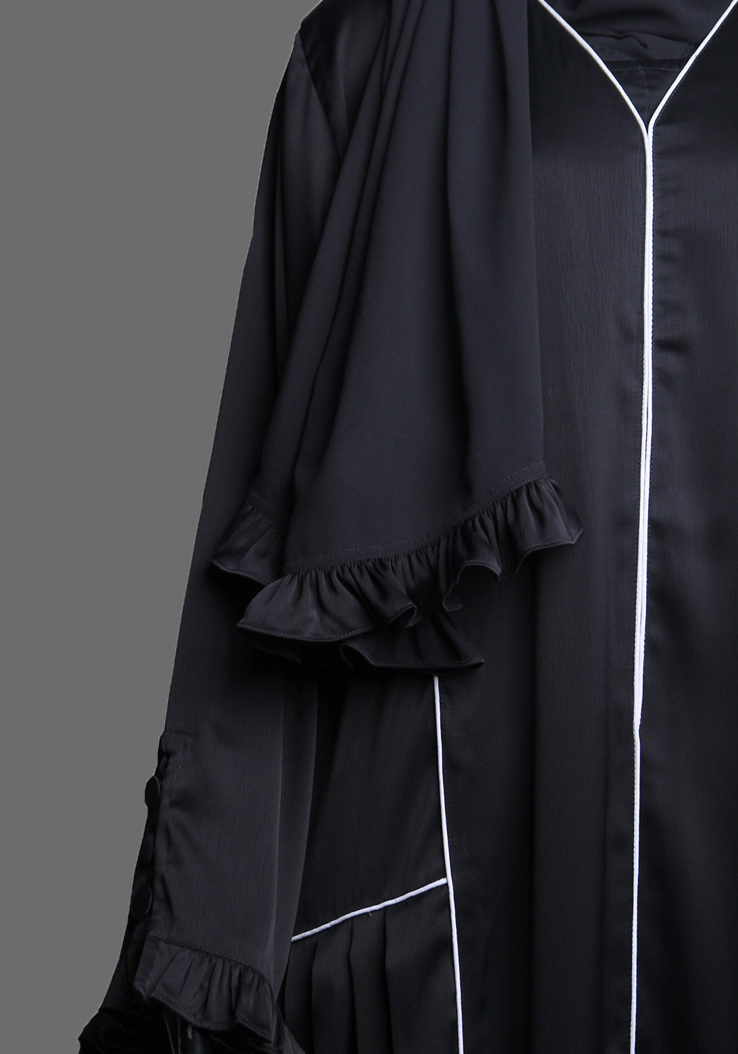 Black frill abaya