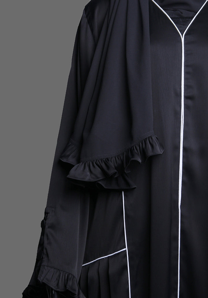 Black frill abaya