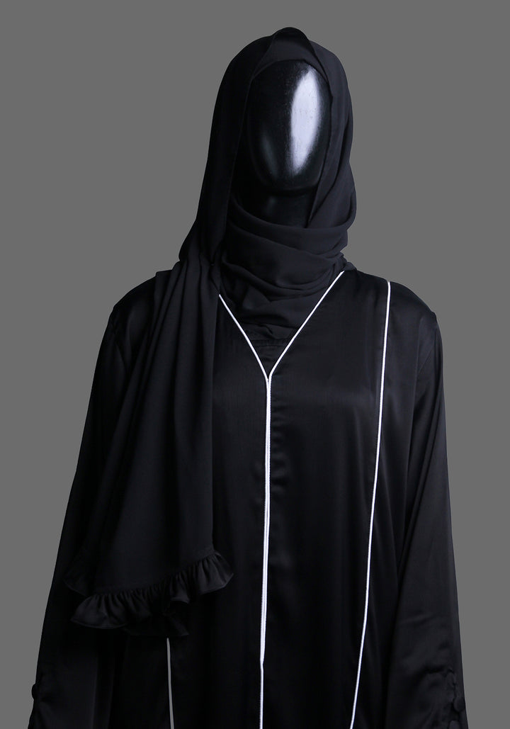 Black frill abaya
