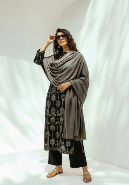 Woolen Cashmere Shawl-Light Brown