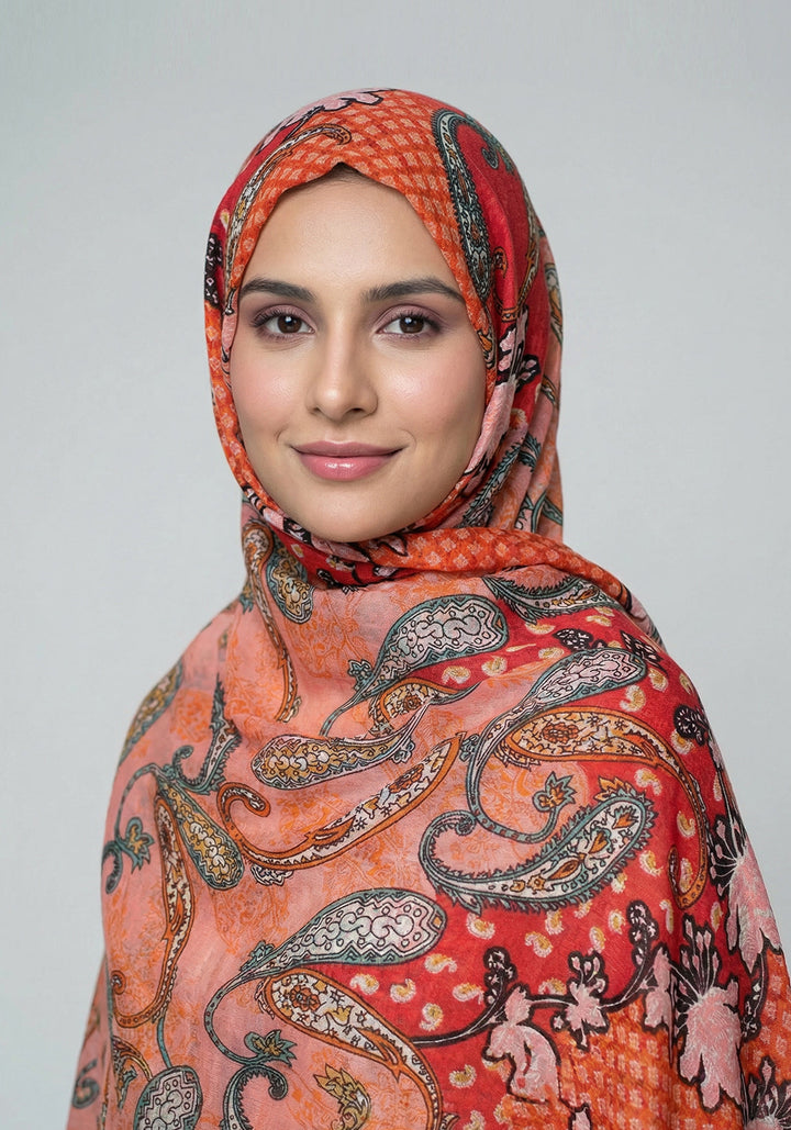 Manoush Lawn Hijab - peach