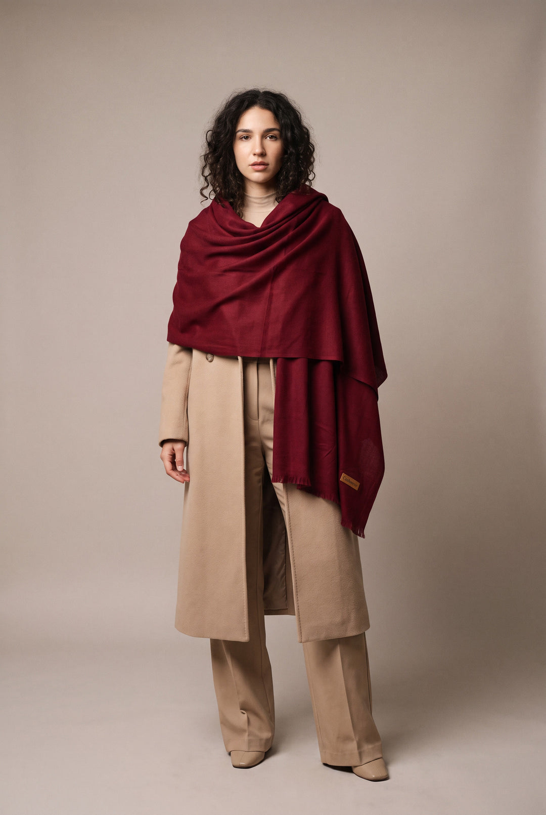 Woolen Cashmere Shawl -Red