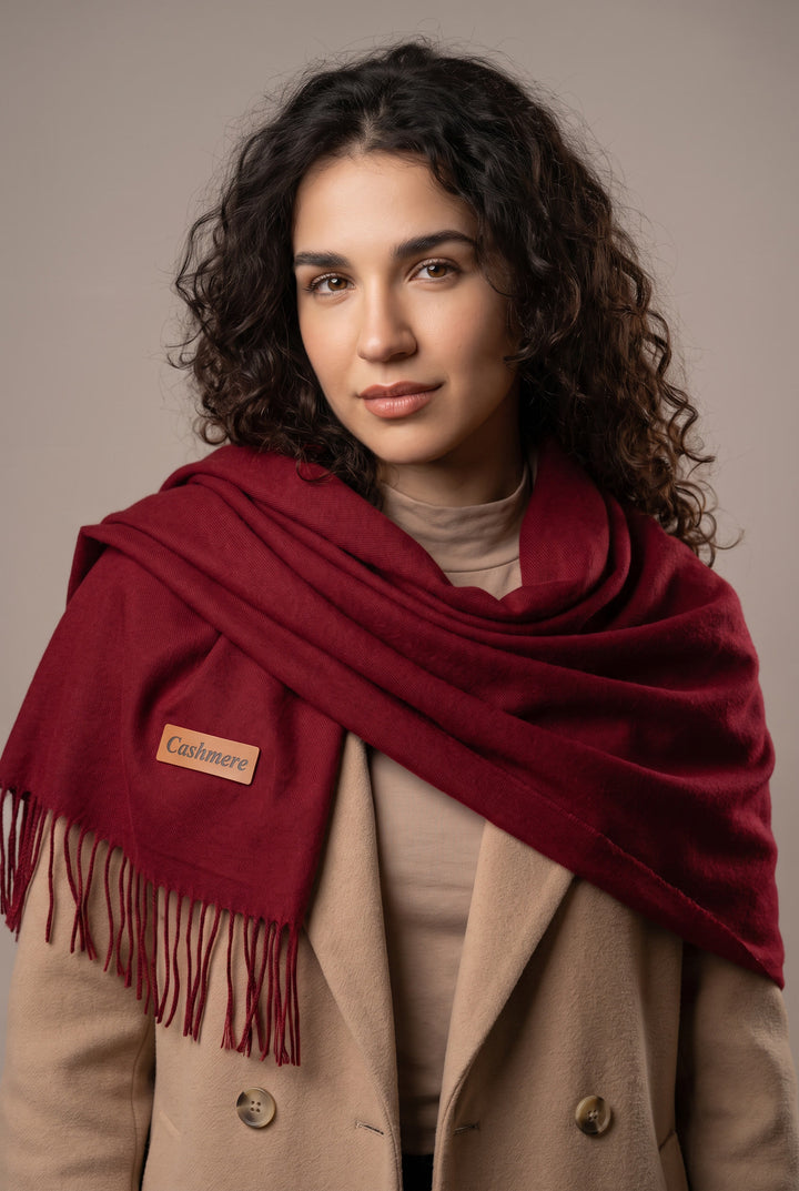 Woolen Cashmere Shawl -Red