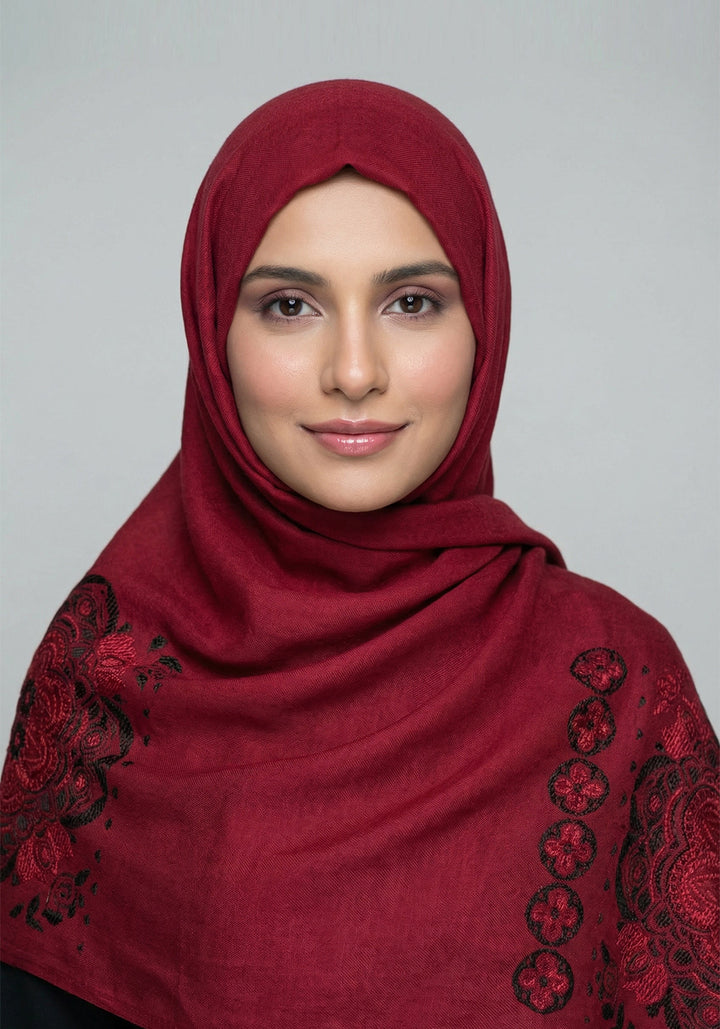Humna Lawn Hijab - Red