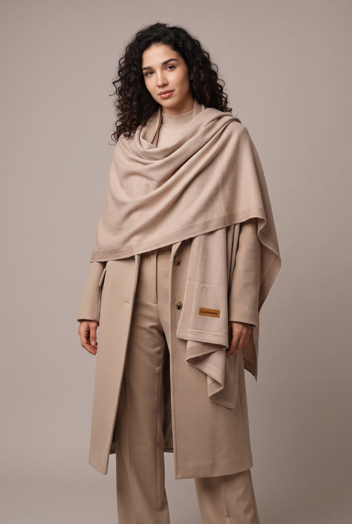 Woolen Cashmere Shawl-Warm Sand
