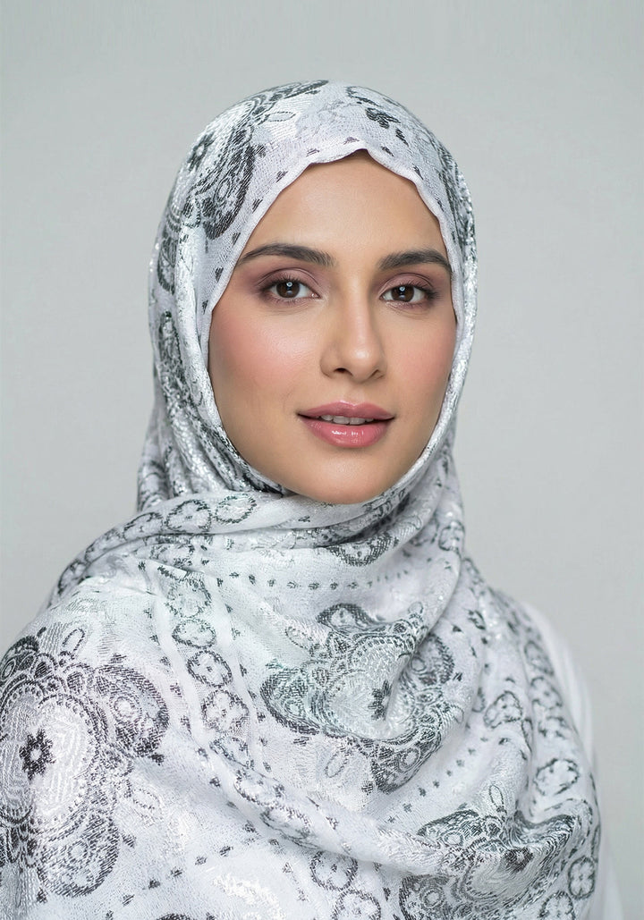 Humna Lawn Hijab - White