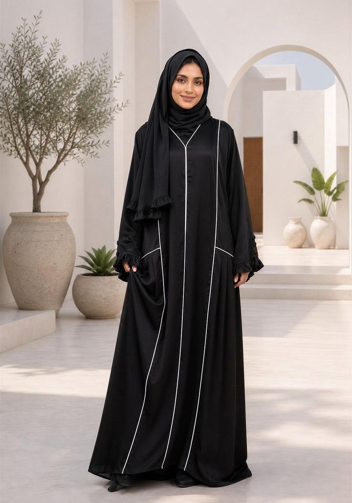 Black frill abaya