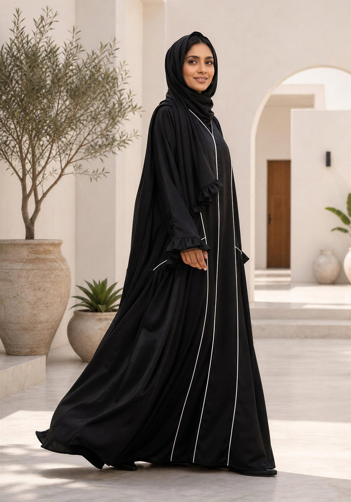 Black frill abaya