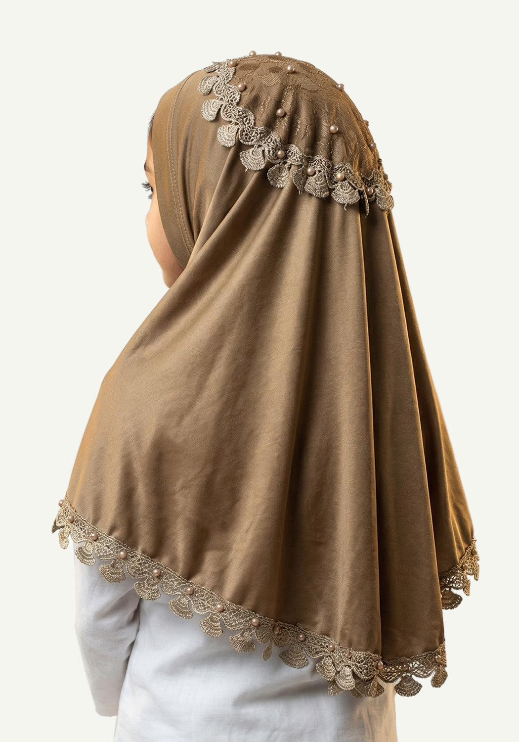 Kids Makhna Lace Hijab - Fawn