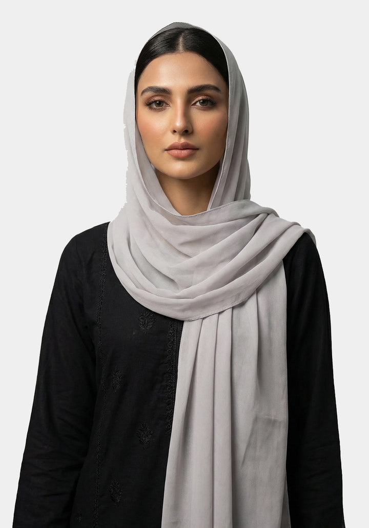Dusky Chiffon Hijabs - Light Grey