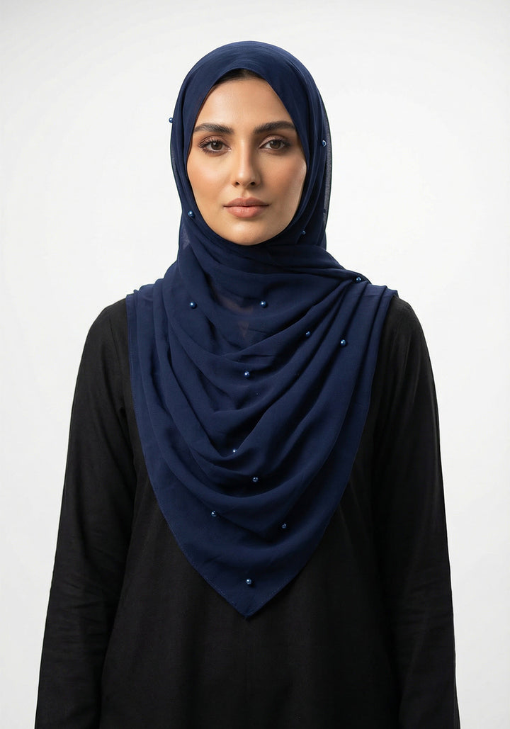 Maya Chiffon Hijabs - Navy Blue