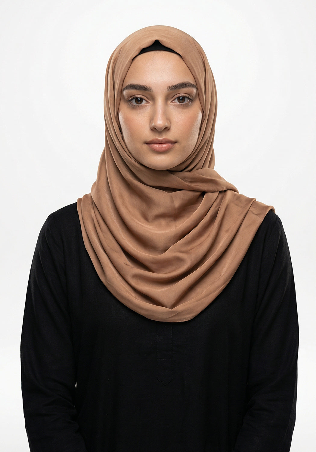 Marketa Silk Hijab - Brown