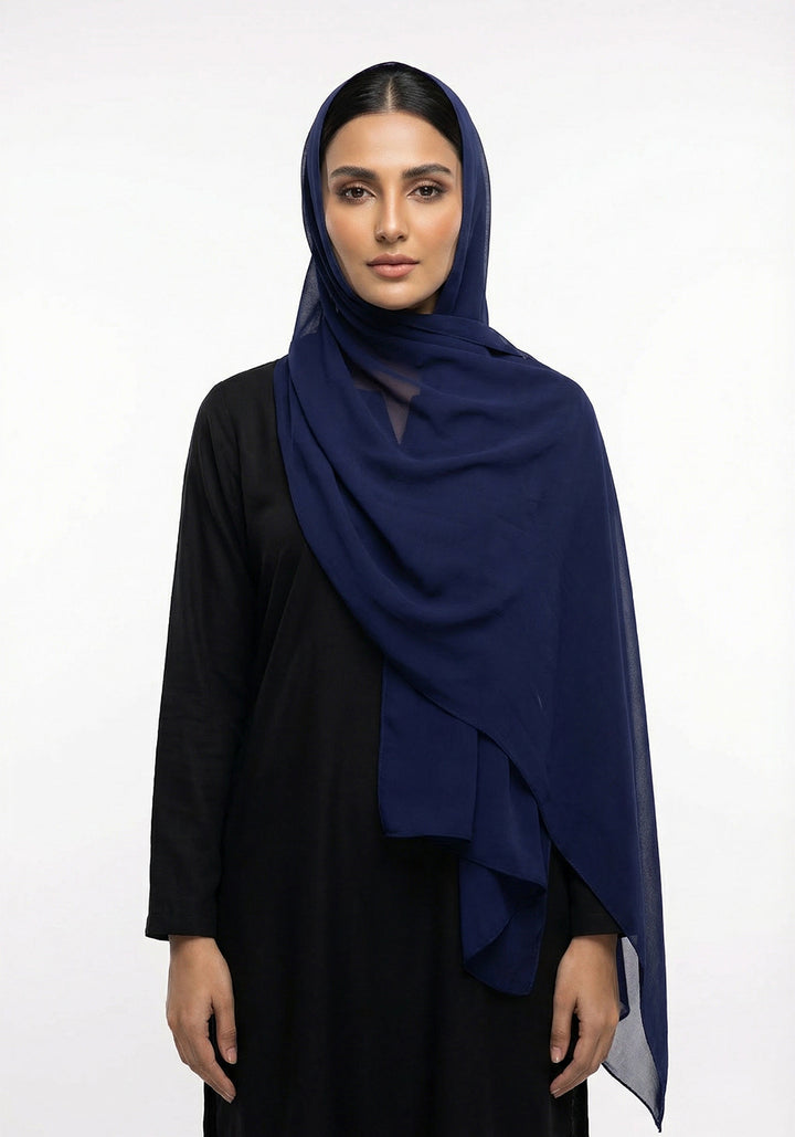 Midnight Chiffon Hijabs - Blue