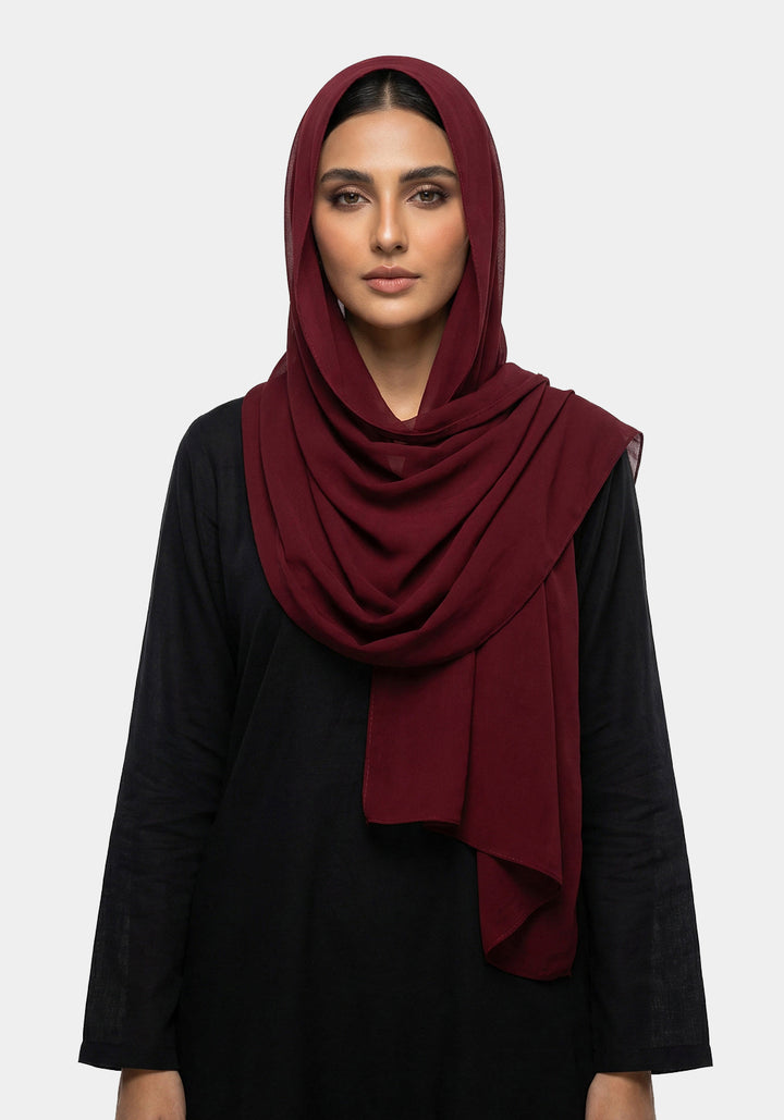 Crinkle Chiffon-Maroon