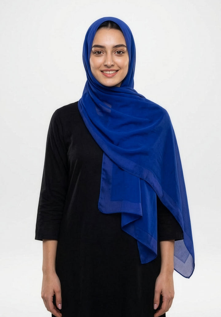 Marketa Silk Hijab-Blue