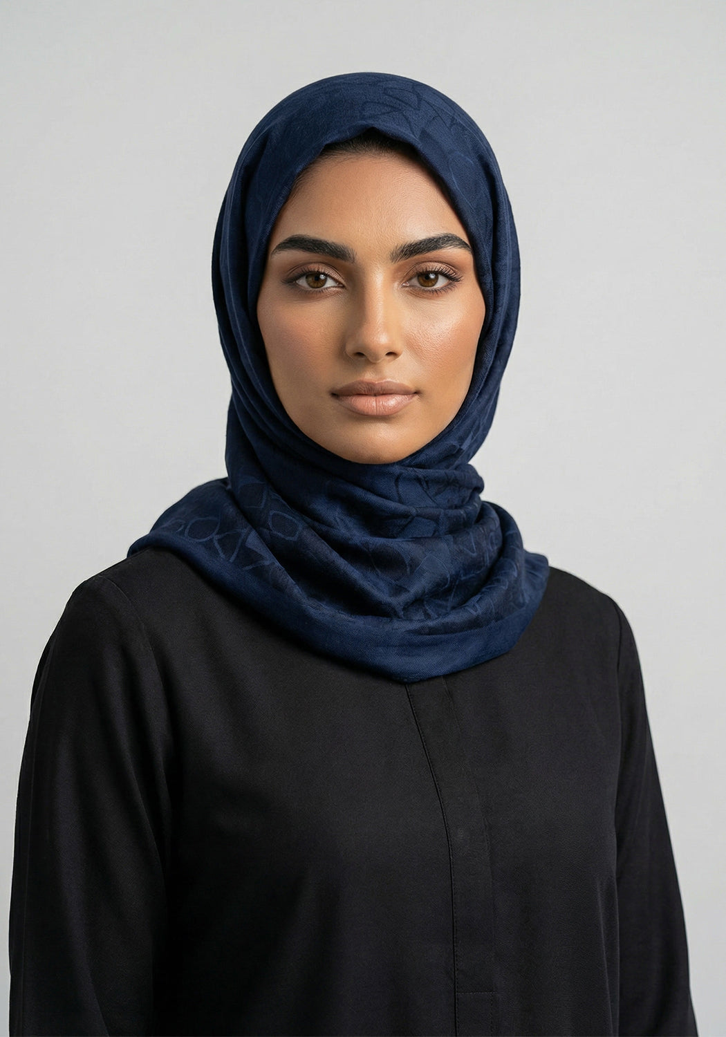 Ubah Printed Hijab - Navy Blue