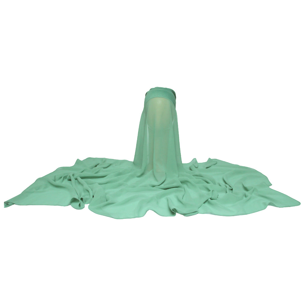 Chiffon Hijab With Cap-Mint Green