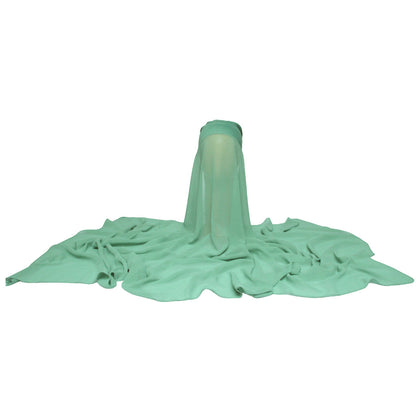 Chiffon Hijab With Cap-Mint Green