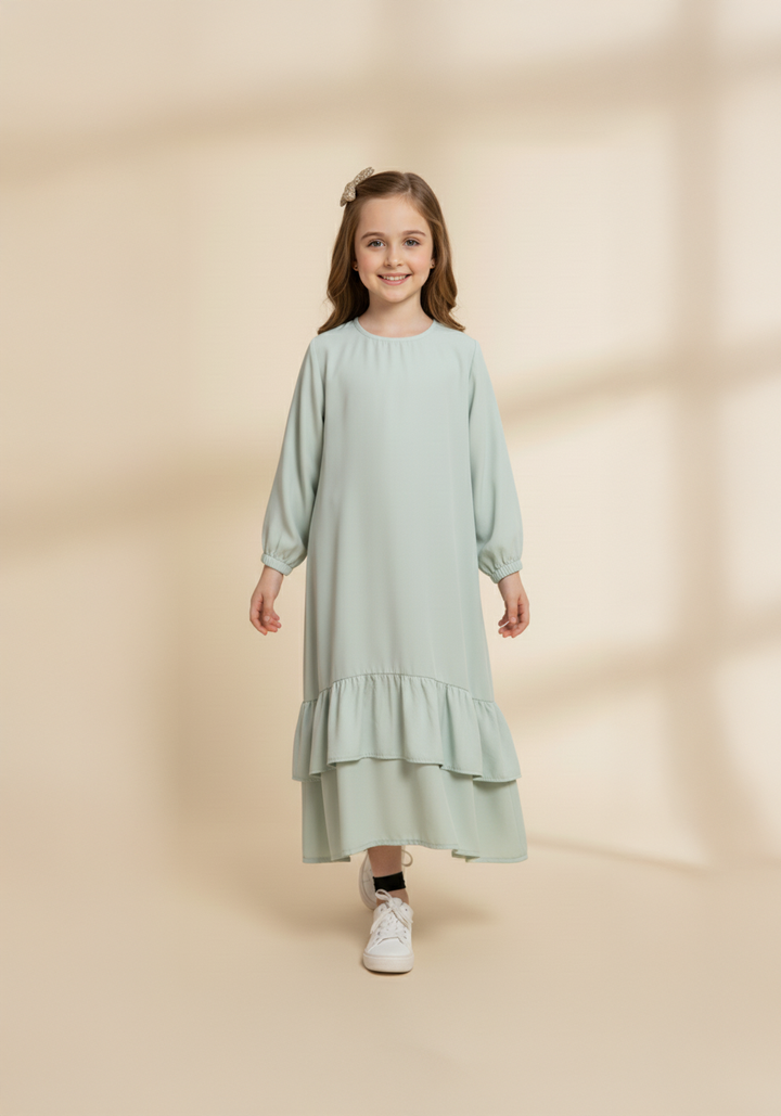 Frill Abaya Olive Green