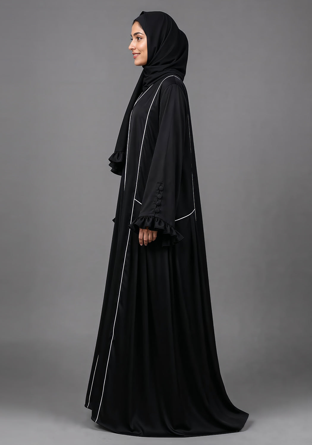 Black frill abaya