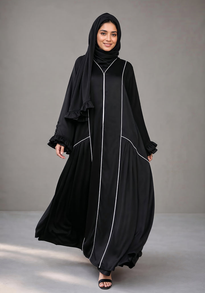 Black frill abaya