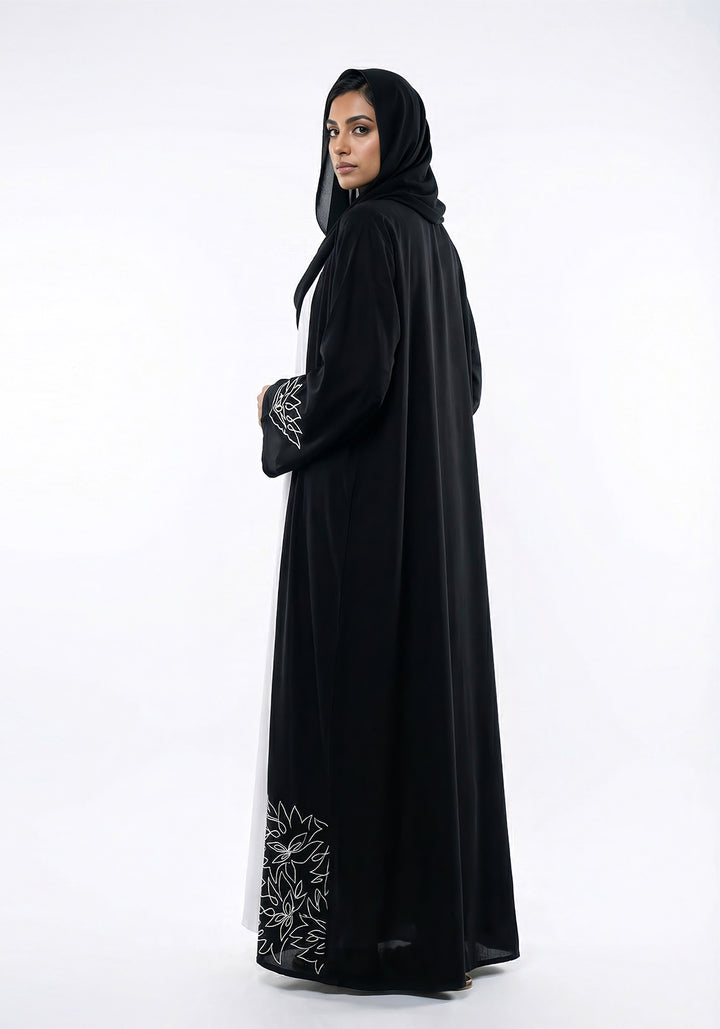 Double-Layer Abaya with White Malai Inner