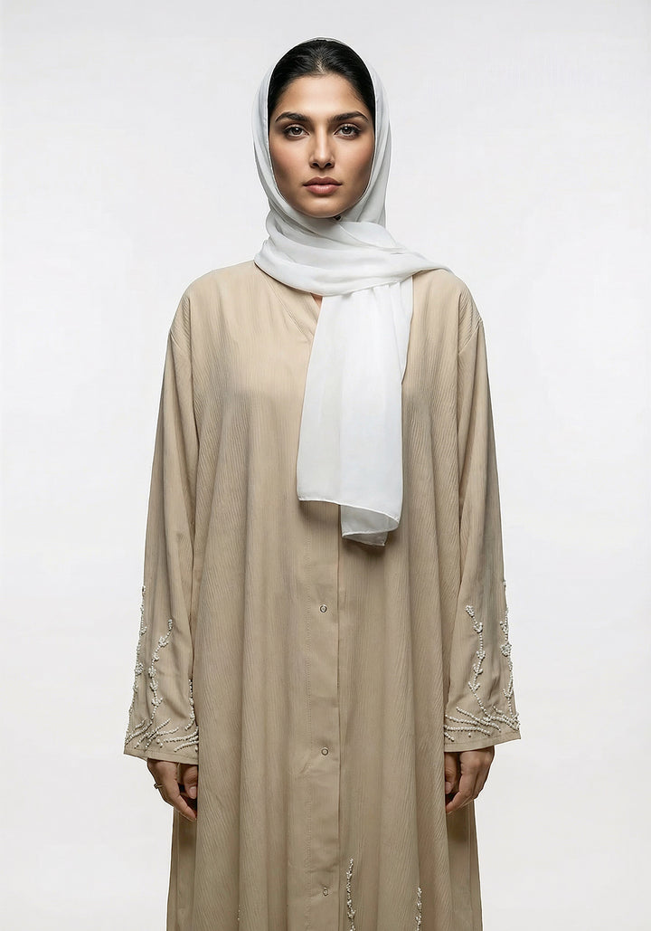 Pearls Dabka Abaya | Serene Threads