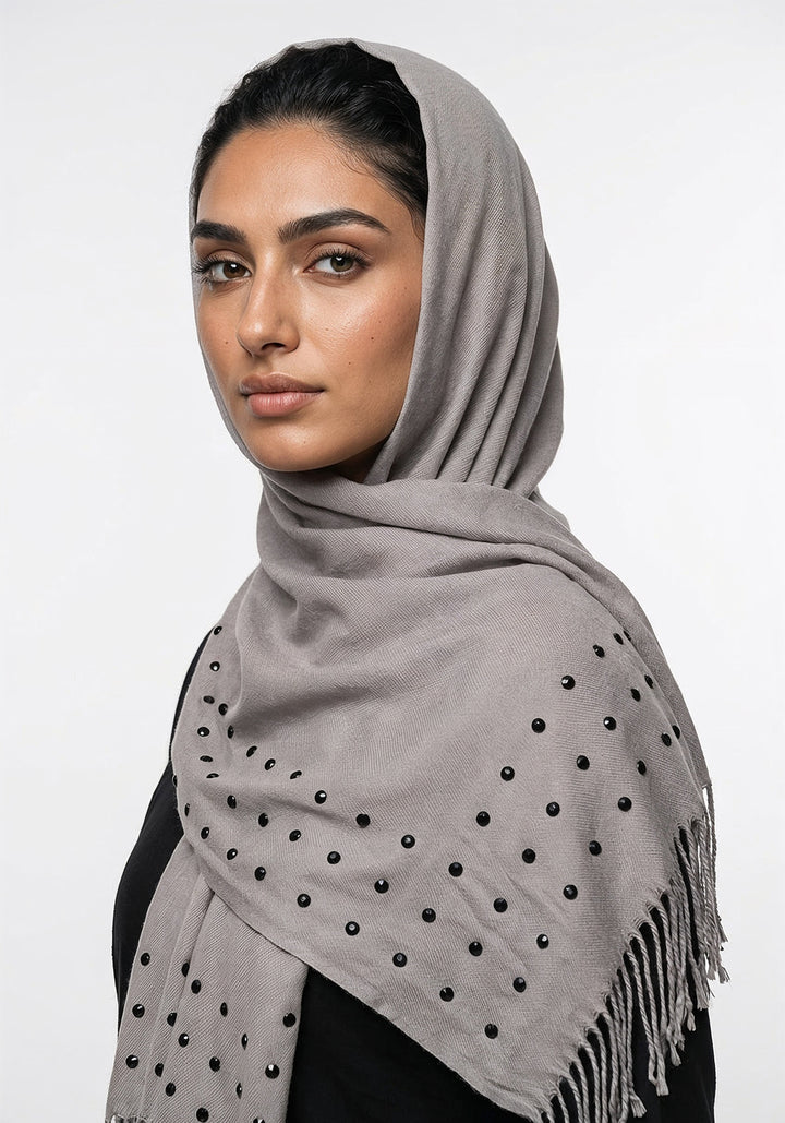 Haya Wool Hijab - Light Grey