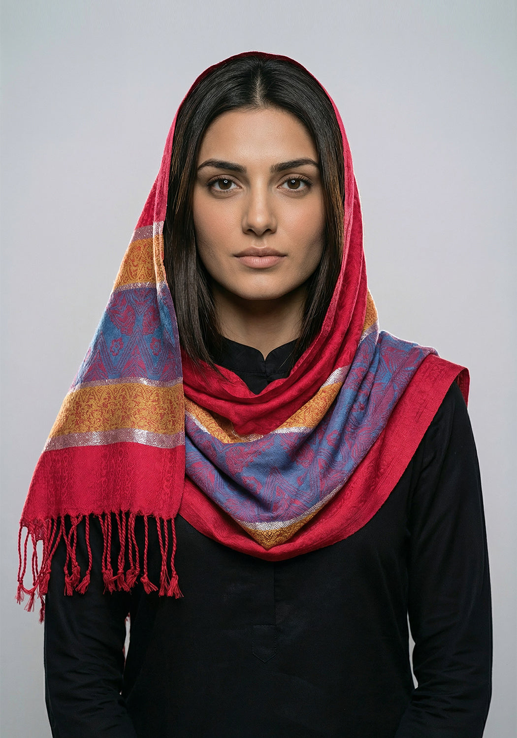 Naira Pashmina Hijab - Shocking pink