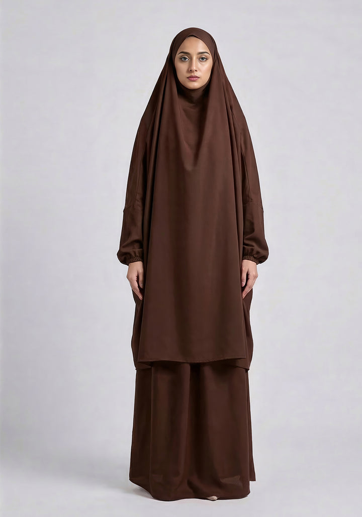 Two-Piece Jilbab - Dark Brown