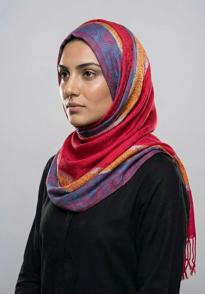 Naira Pashmina Hijab - Shocking pink