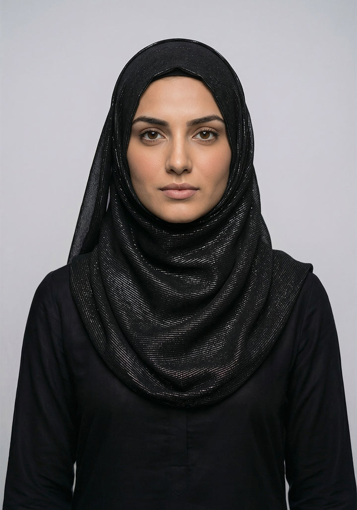 Ferial Lawn Hijab - Black